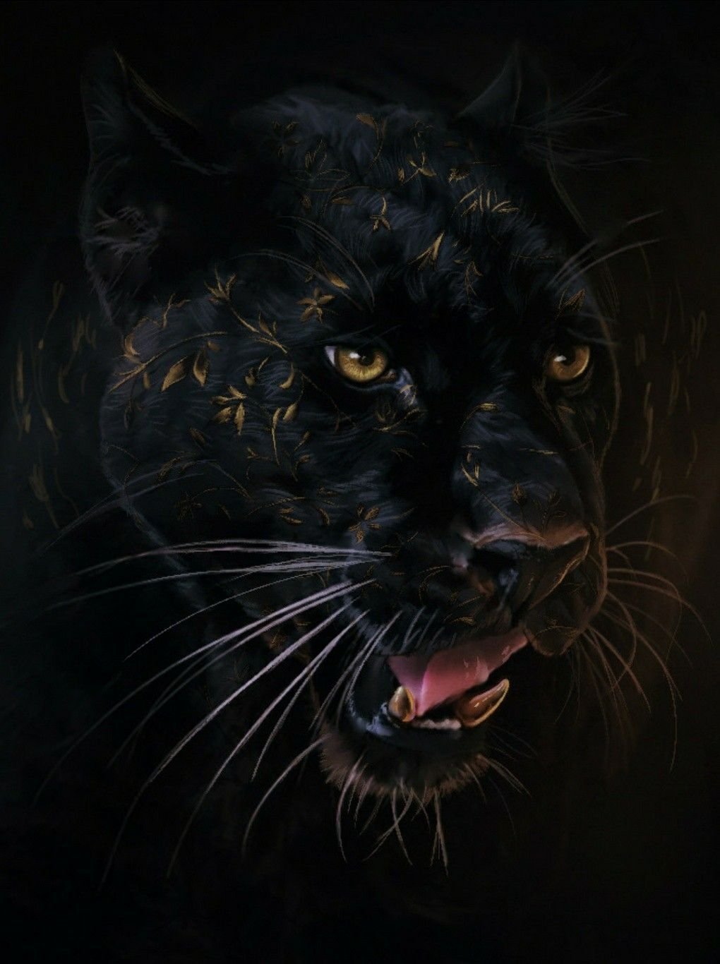 Пантера на черном фоне