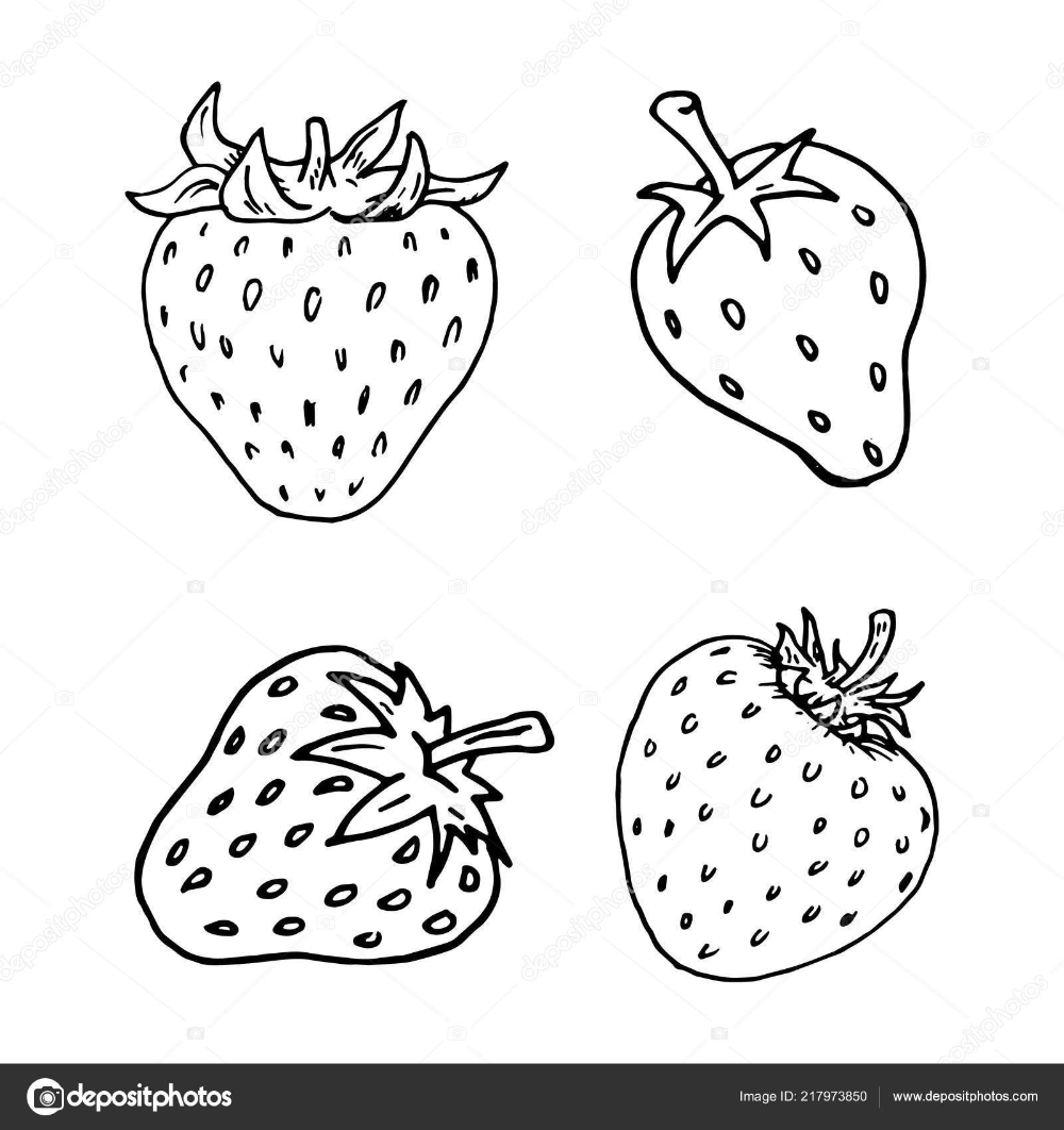 Тату клубника эскиз