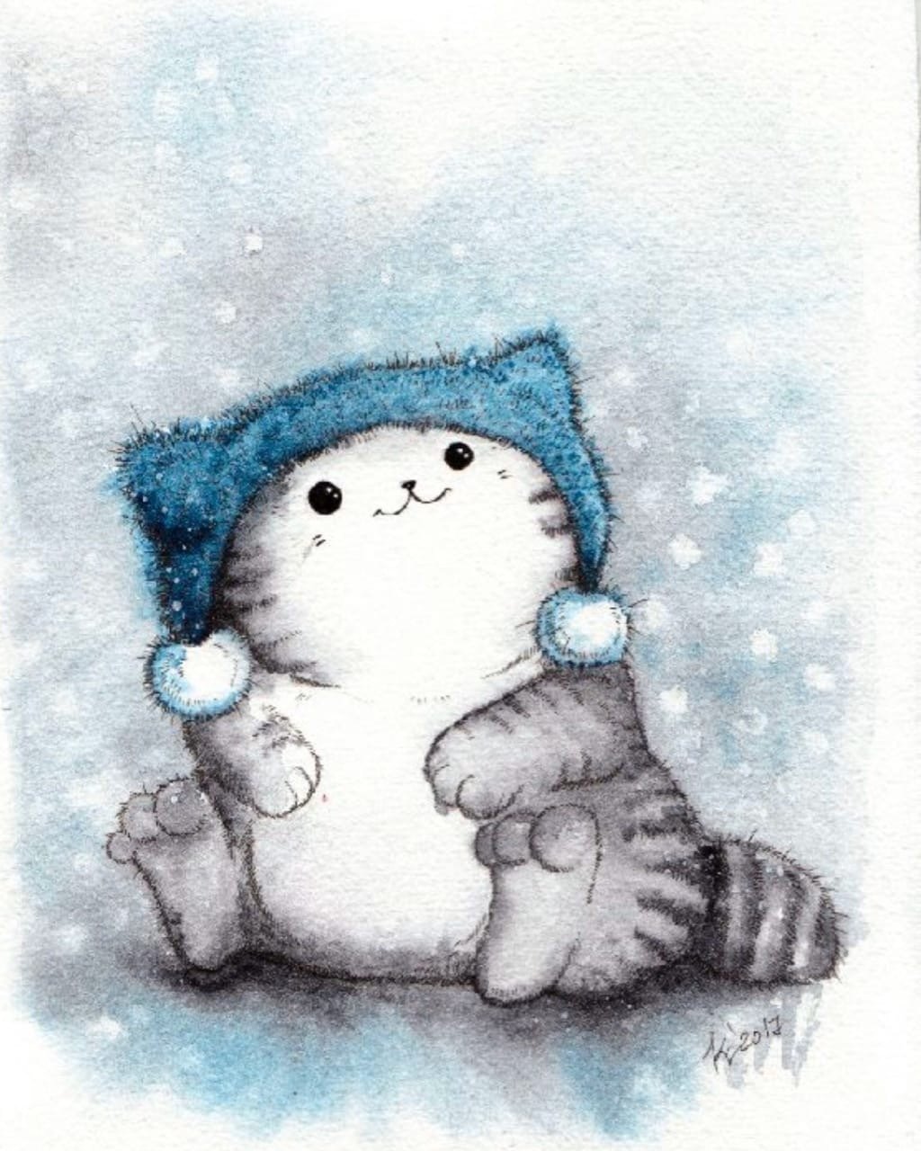 Зимний пейзаж легкий для срисовки