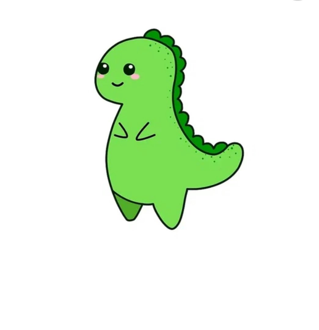 Зеленый динозаврик картинка