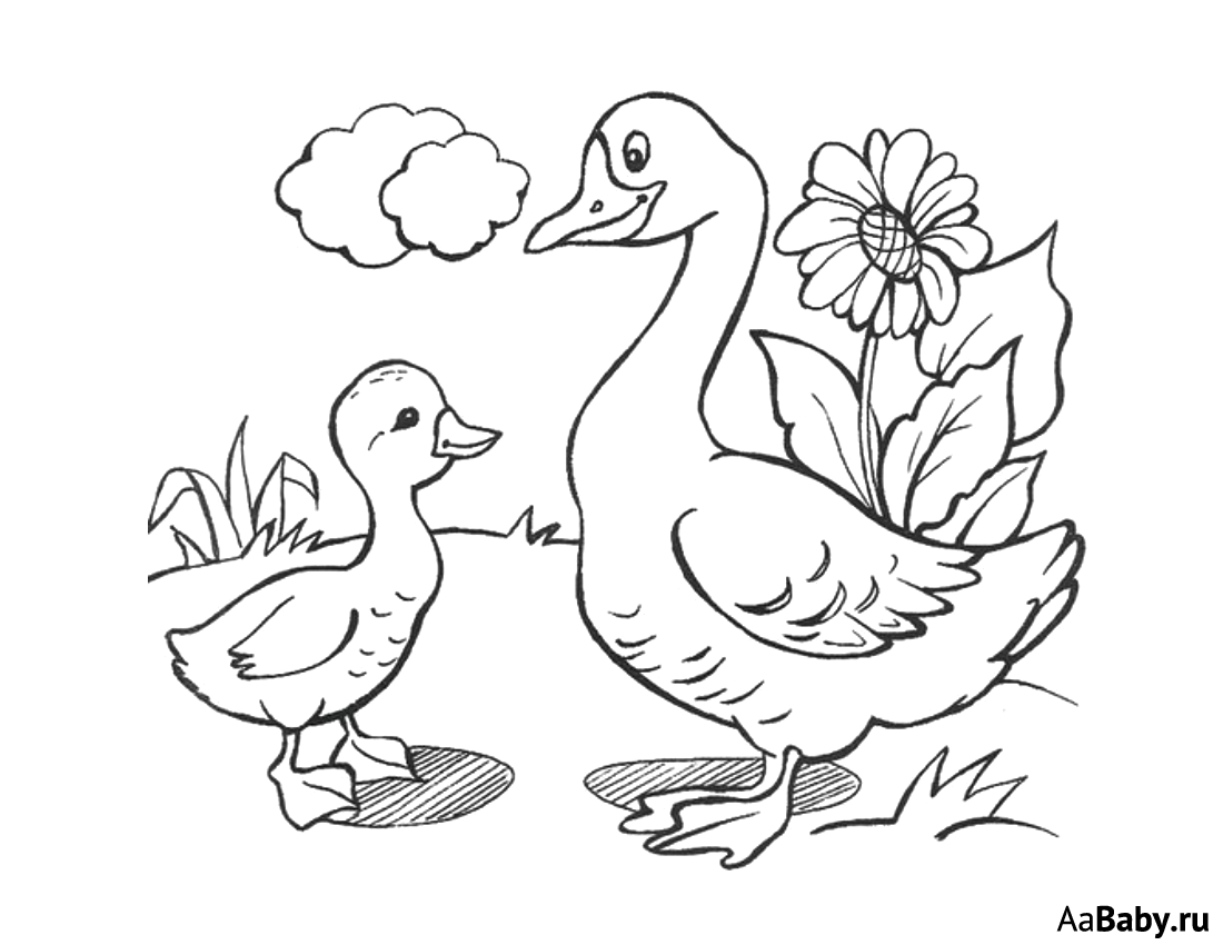 Гусь на голубом фоне