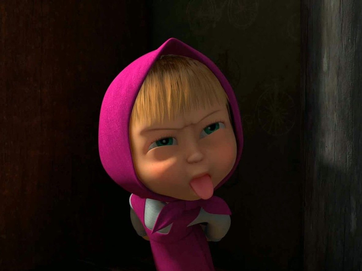 Обиженная Маша из мультика Маша и медведь