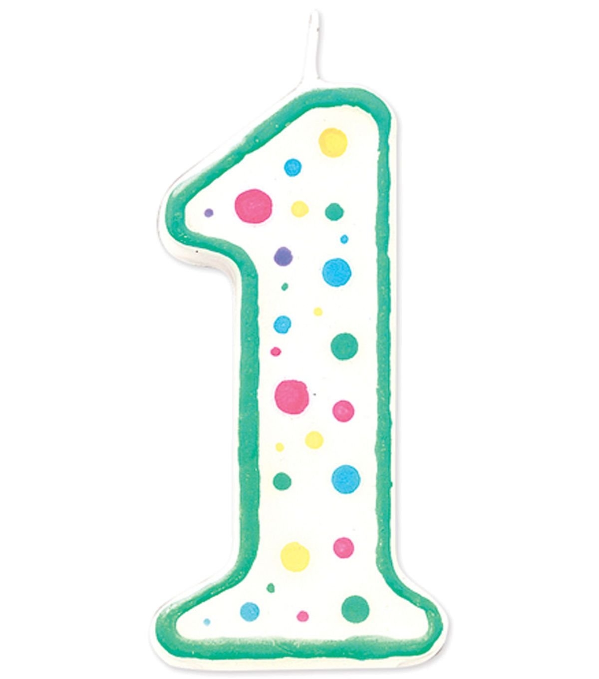 Цифра 1 в горошек