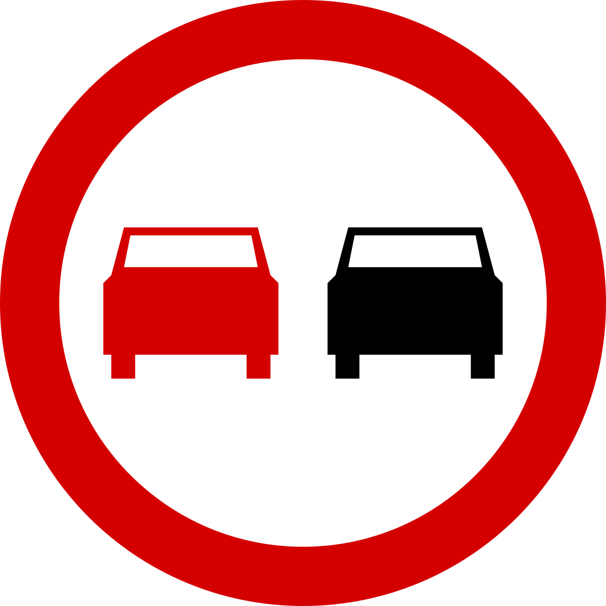 Дорожный знак не обгонять