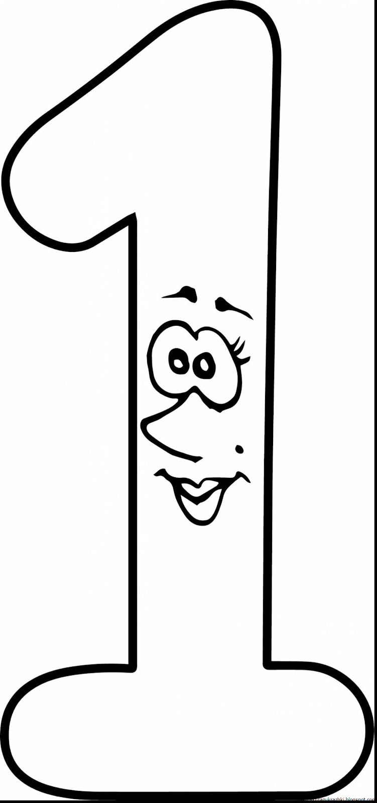 Цифра 1 трафарет