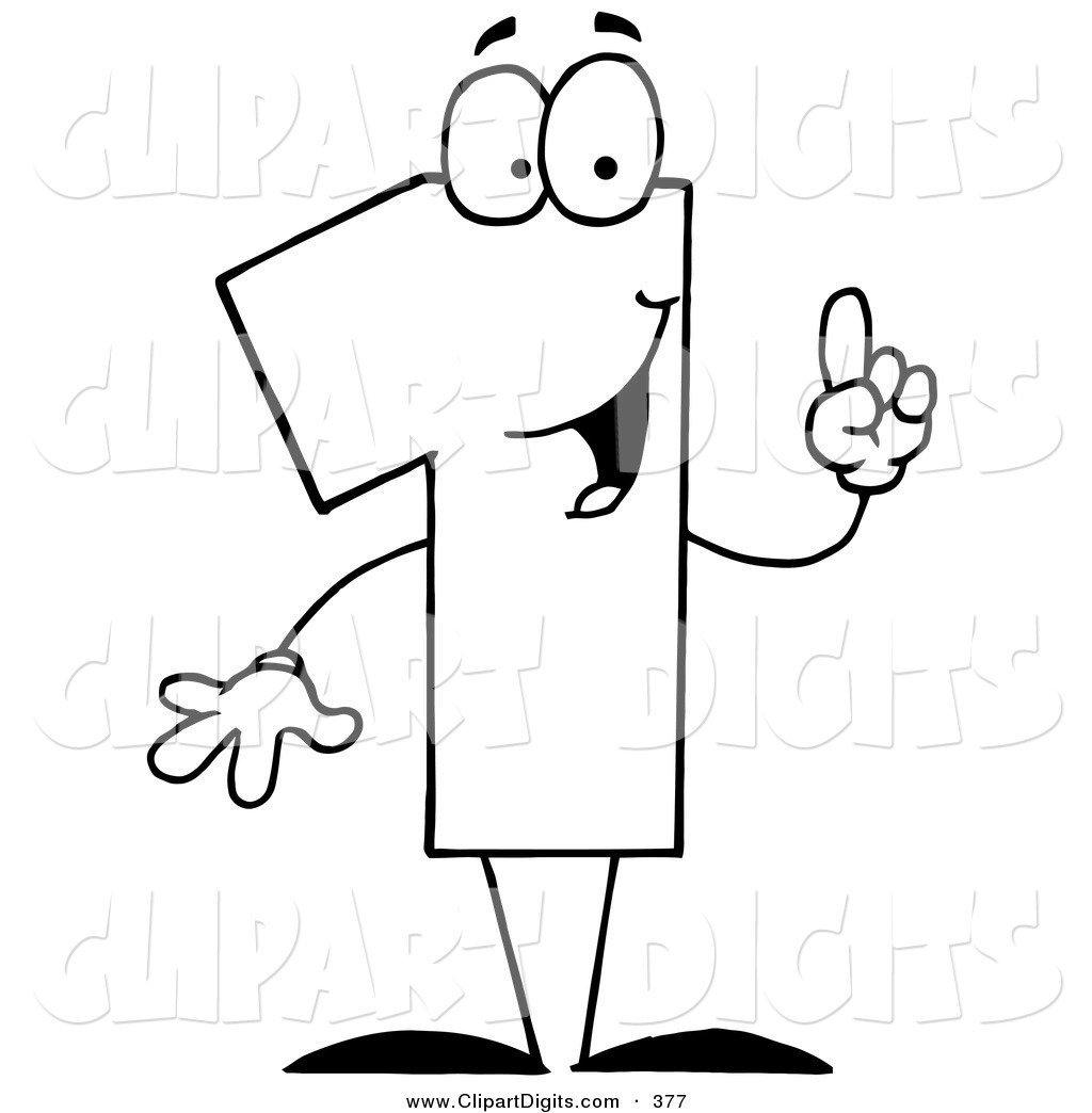 Цифра 1 в виде человека