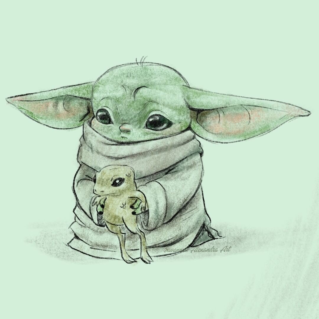 Бейби йода для срисовки