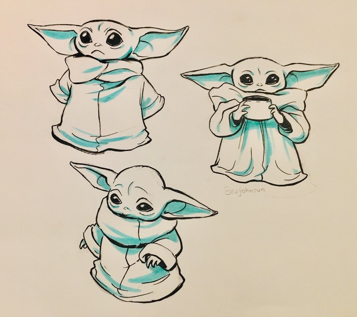 Бейби йода эскиз