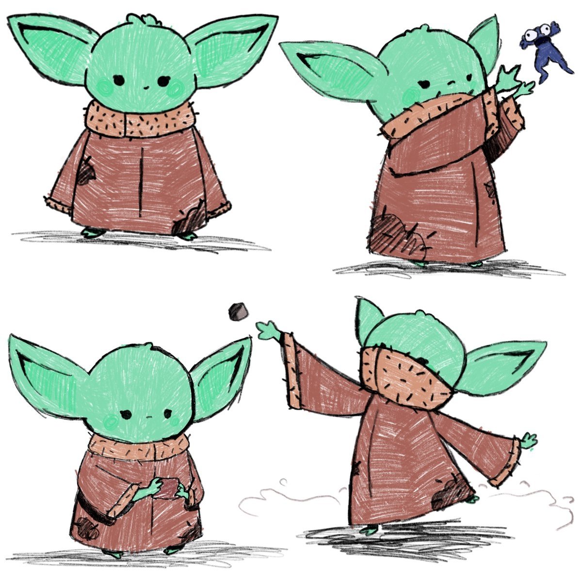 Маленький йода карандашом