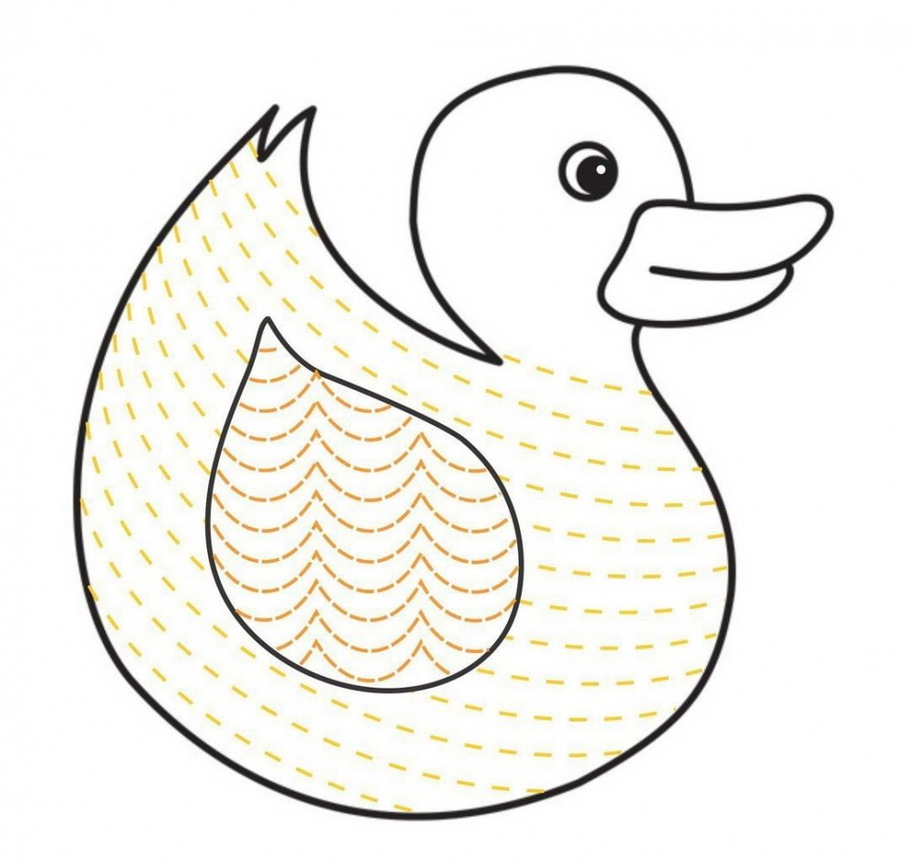Дымковская уточка для раскрашивания