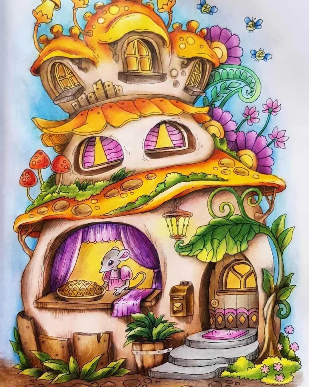 Акварельные домики сказочные