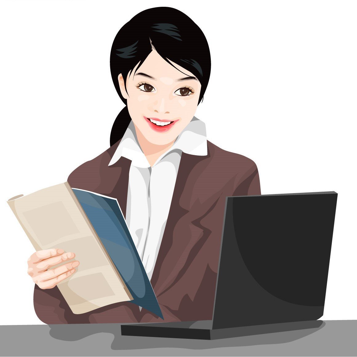 Секретарь на прозрачном фоне