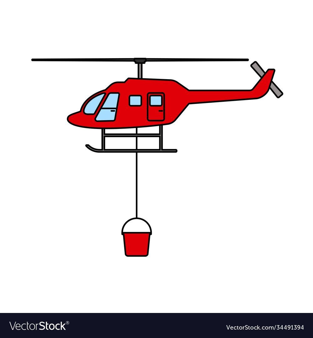 Рисование пожарный вертолет