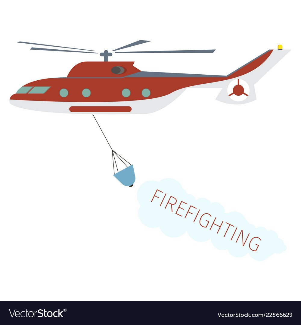 Пожарный вертолет без фона