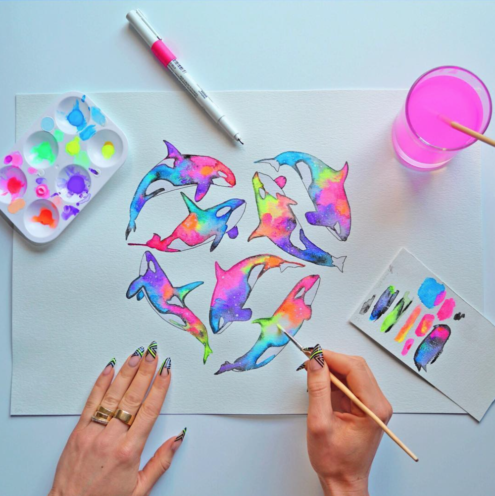 Алмазная вышивка «разноцветная кошка», lg009