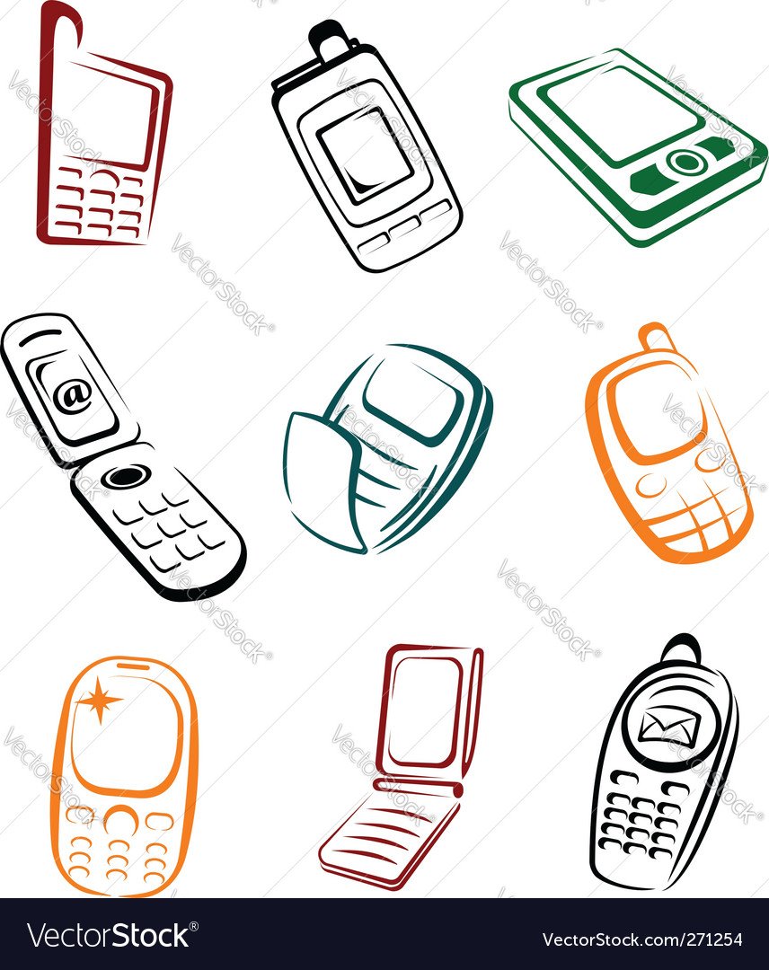 Мобильный телефон схематичное изображение