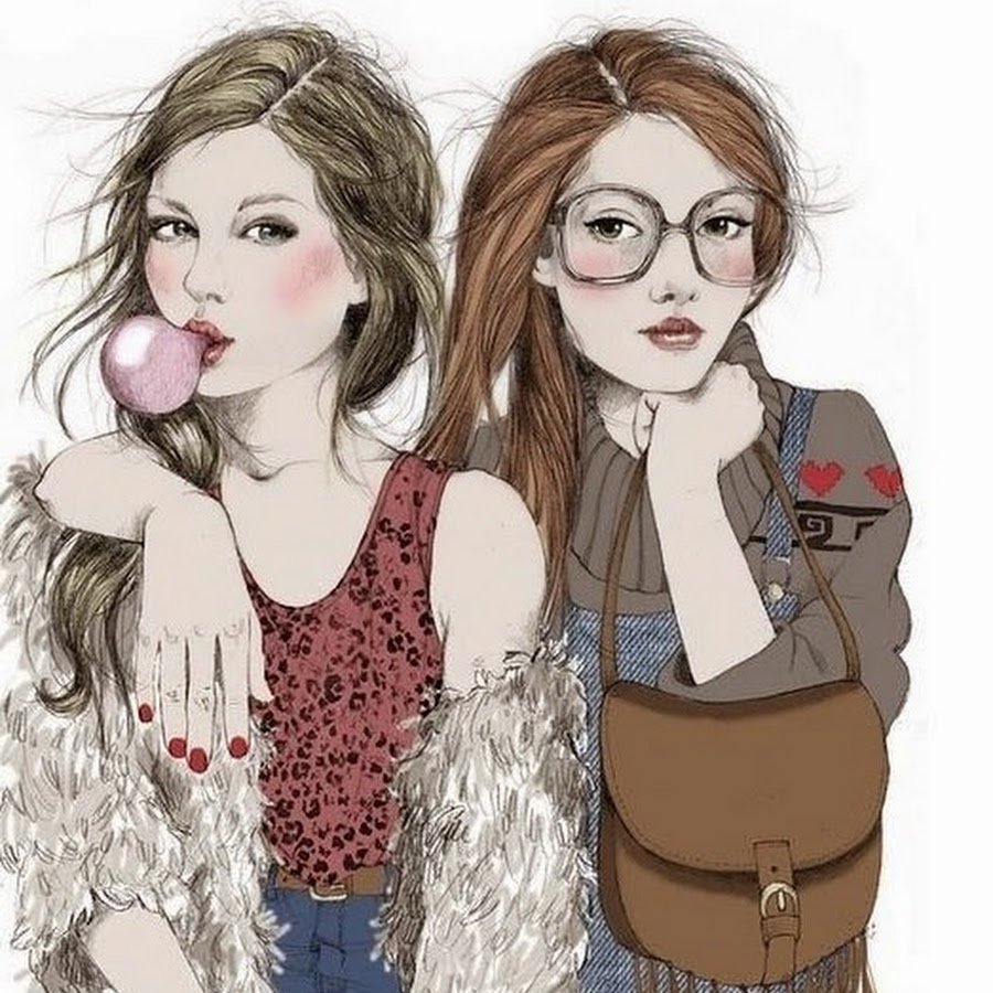 Подруги иллюстрация