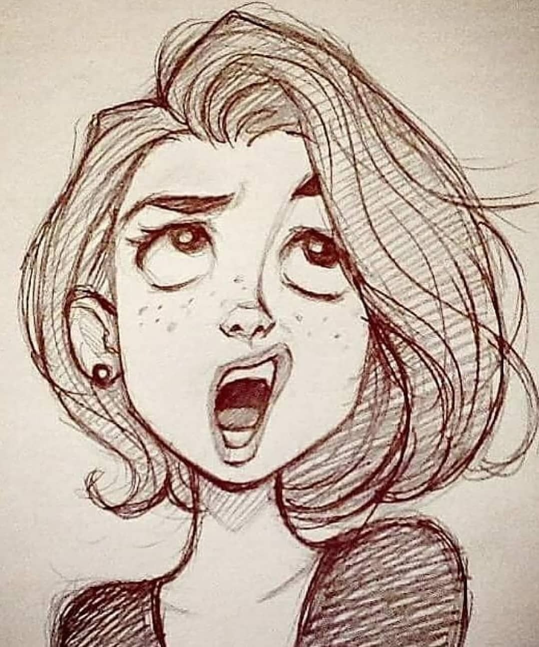 Нарисованная девушка со спины