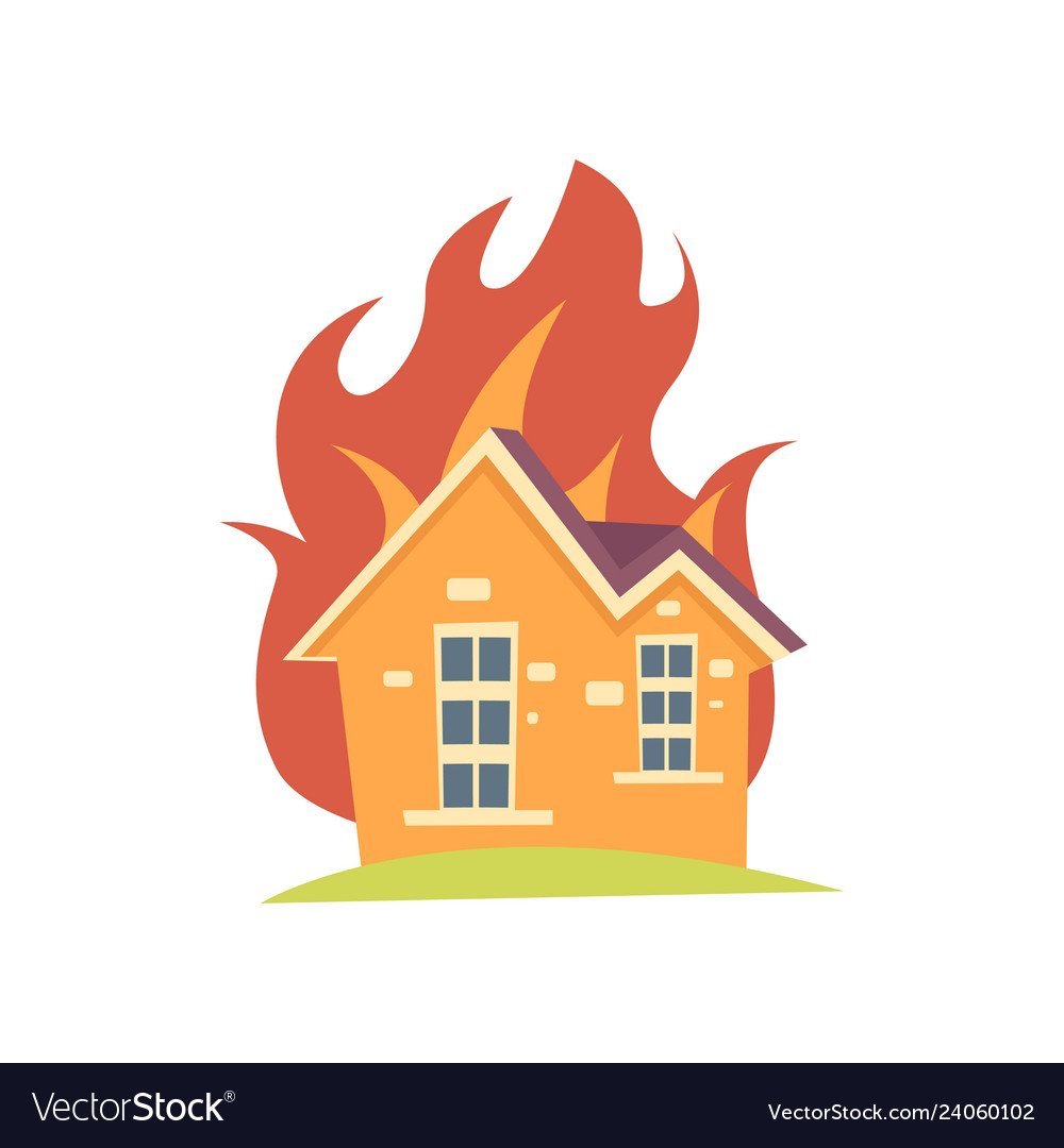 Дом горит
