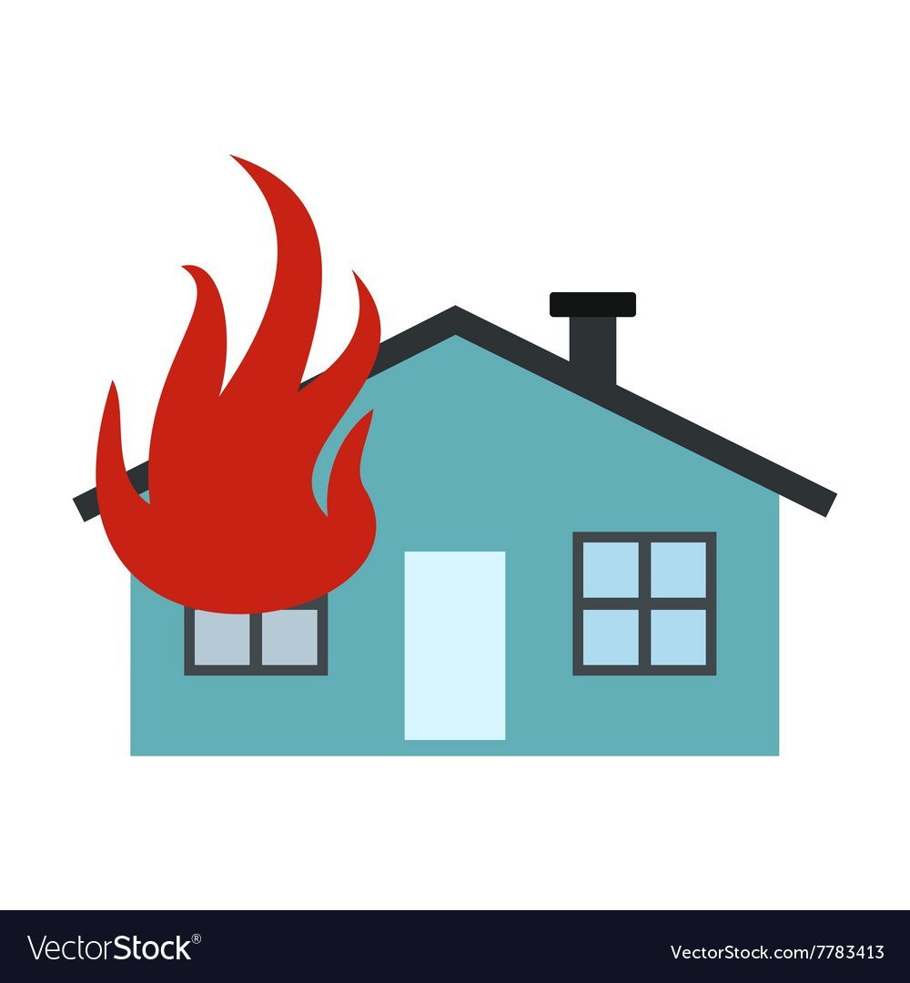 Дом горит вектор
