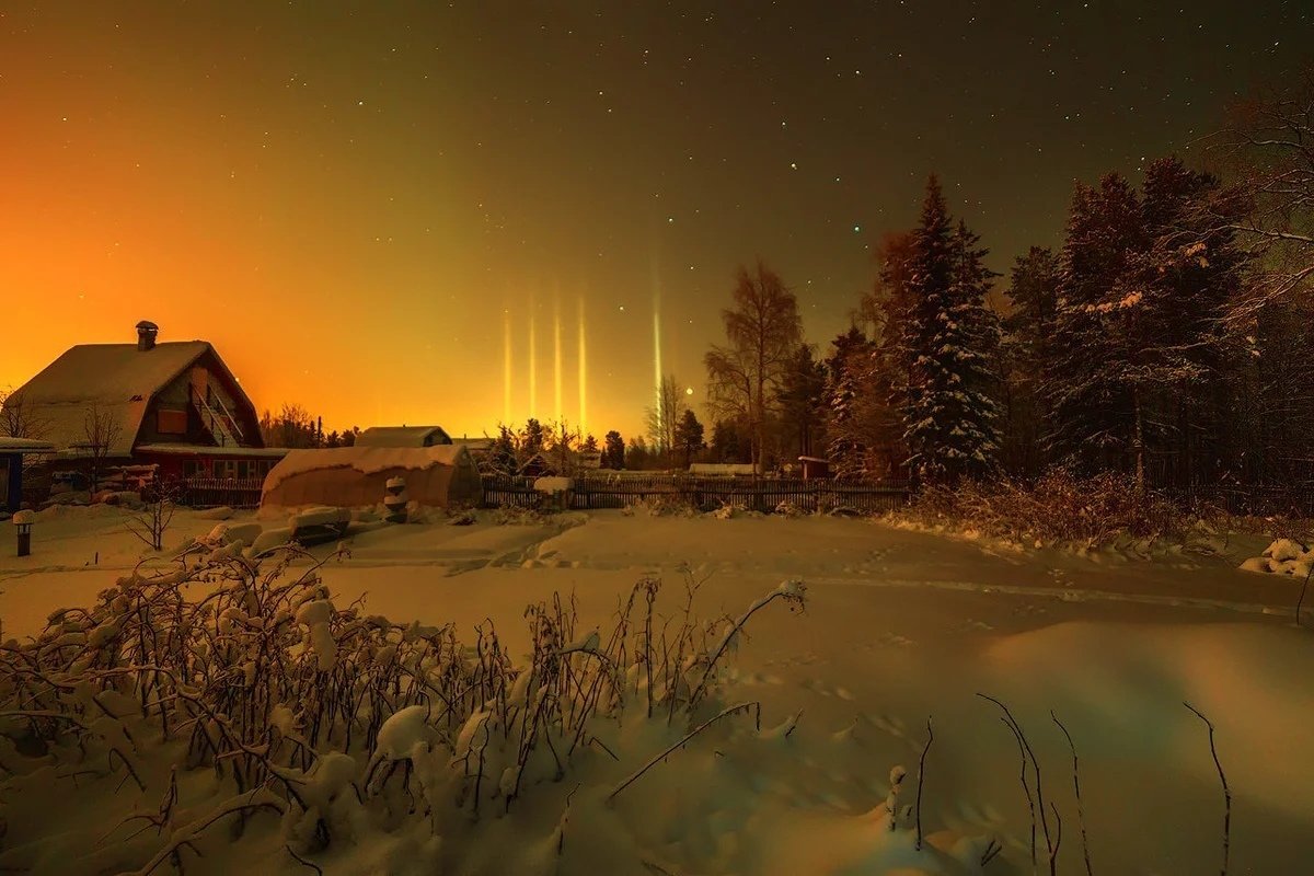 Нальчик зима ночь парк