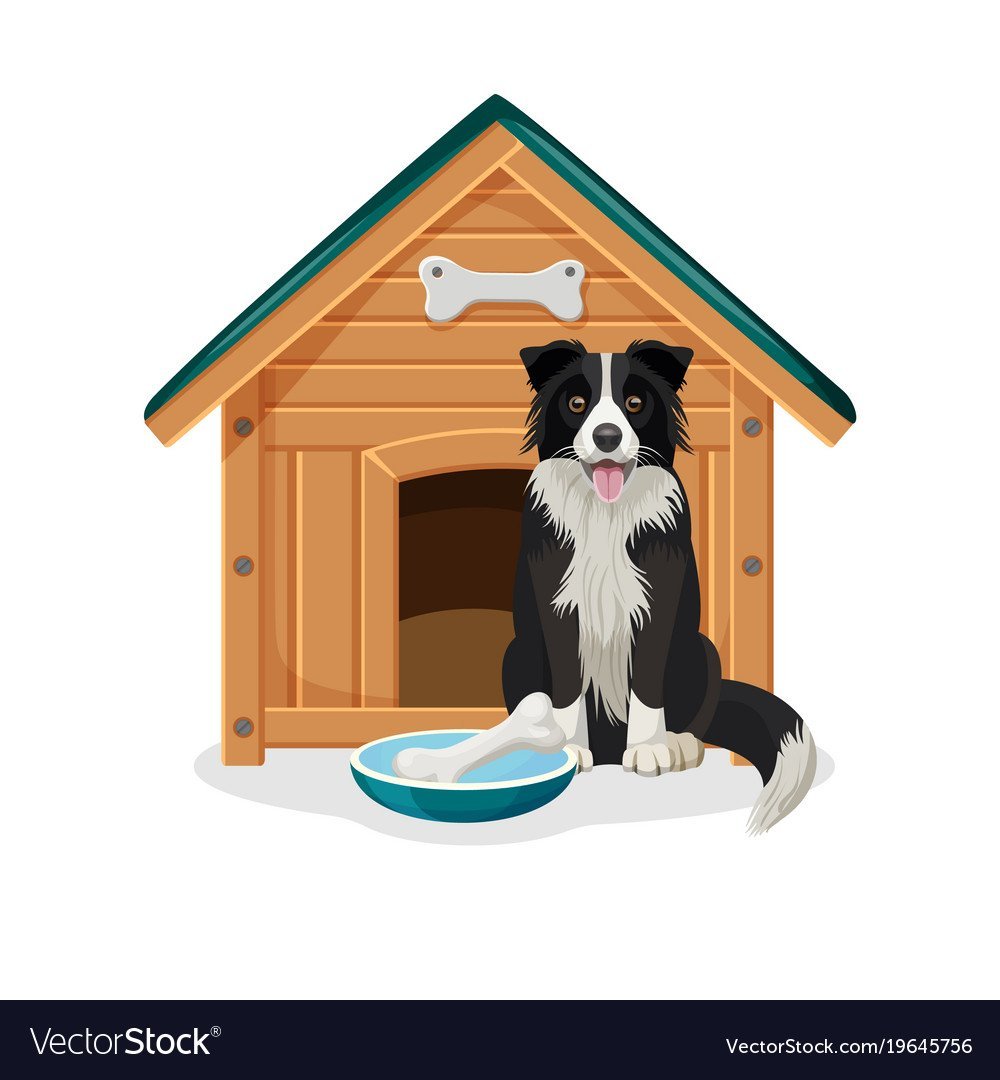 Собака будка косточка