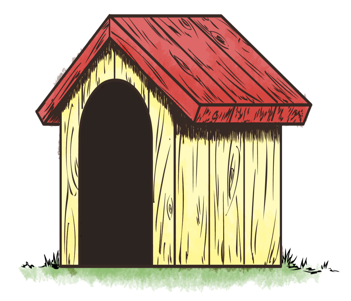 Собачья будка спереди