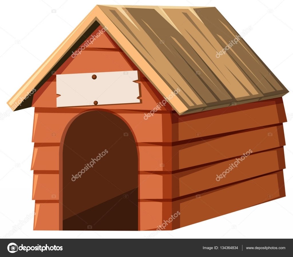 Домик для собаки на белом фоне