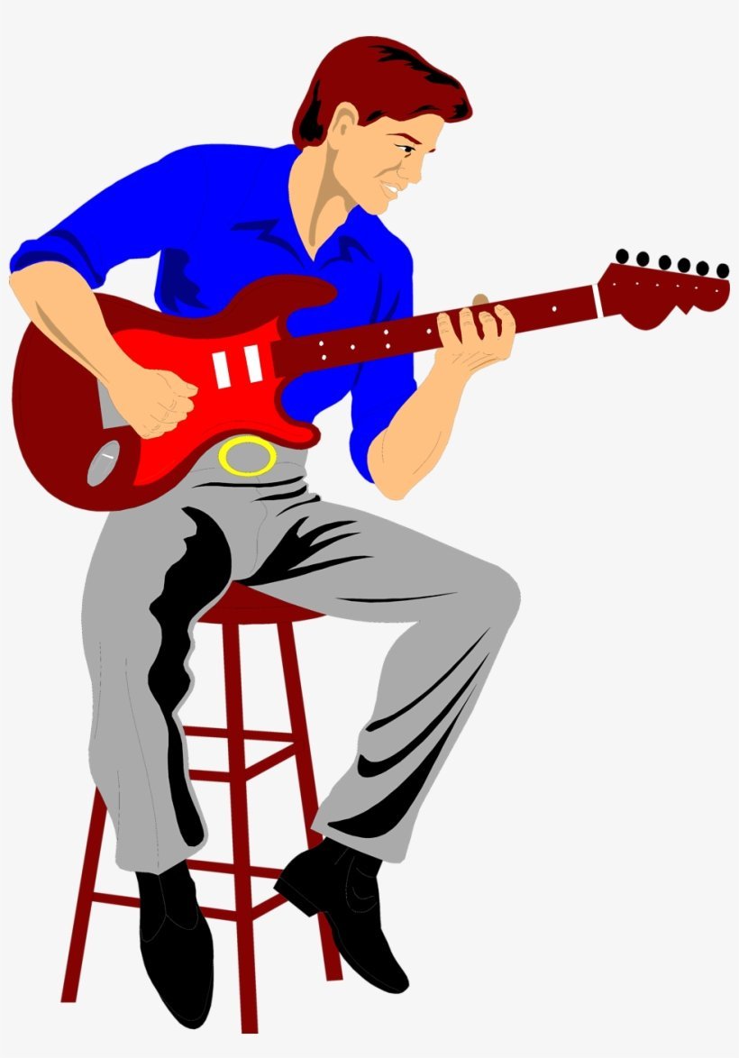 Мужчина с гитарой мультяшный