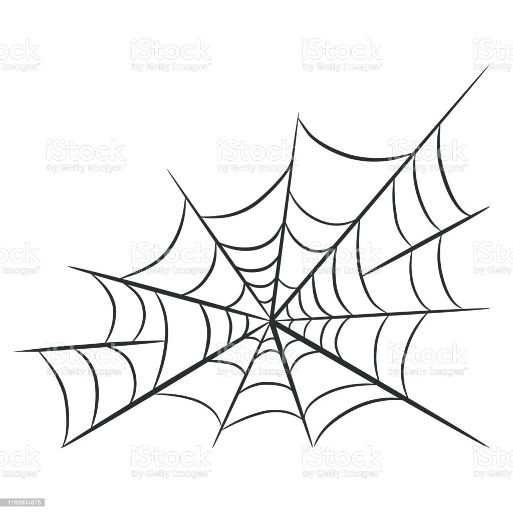Человек паук на паутине вверх ногами в векторе