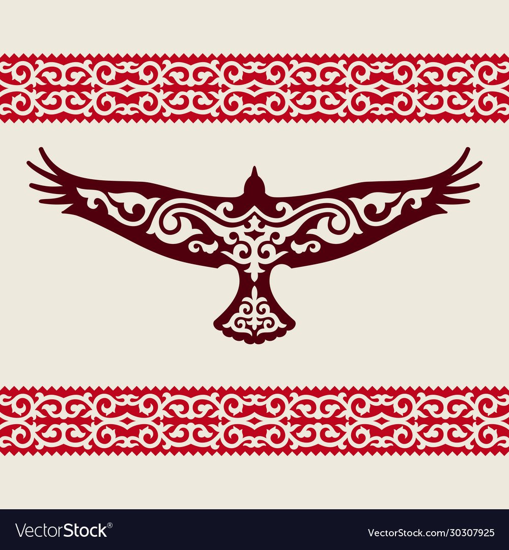 Казахский национальный орнамент Кошкар муйиз