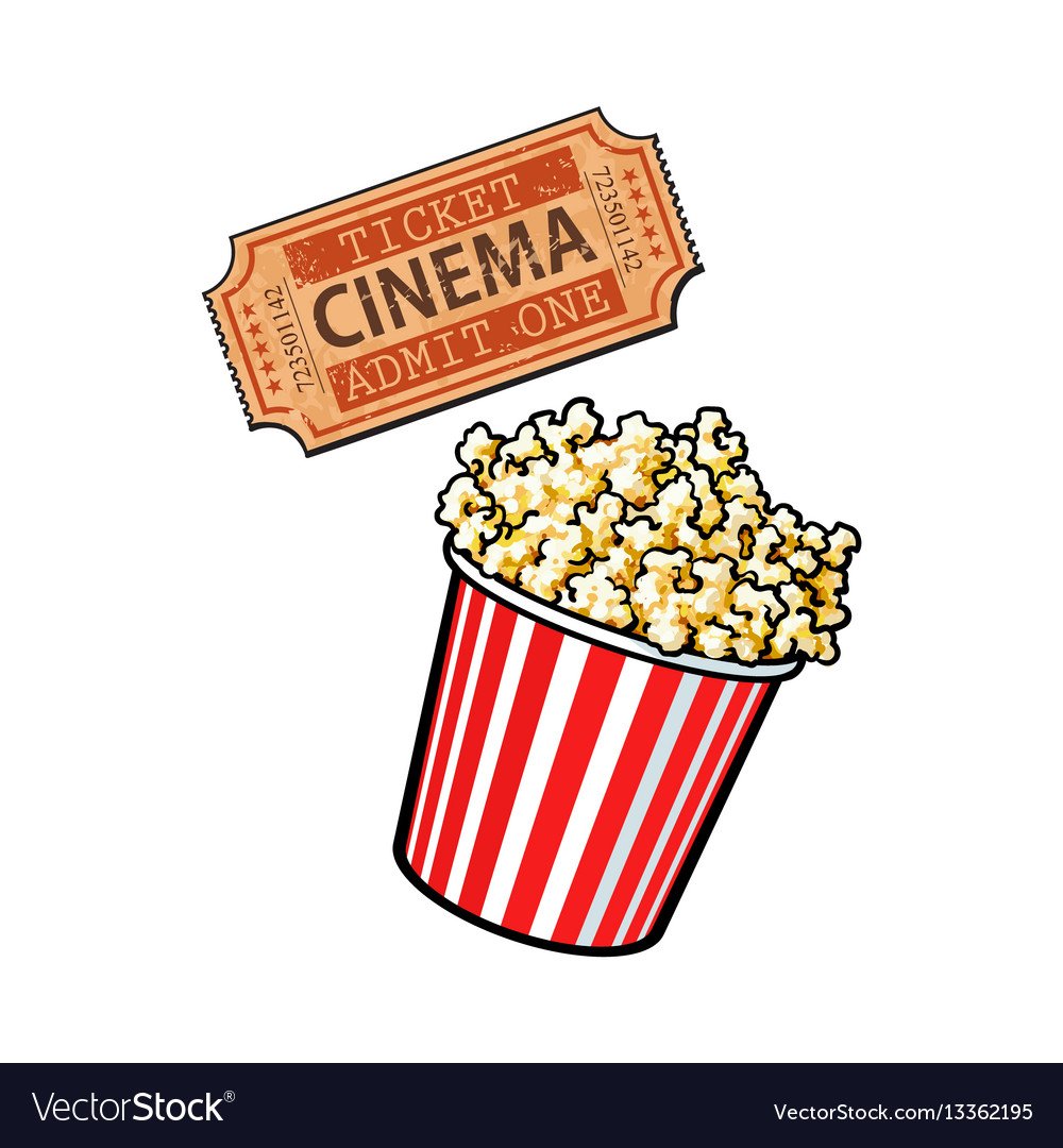 Ведро попкорна в кинотеатре