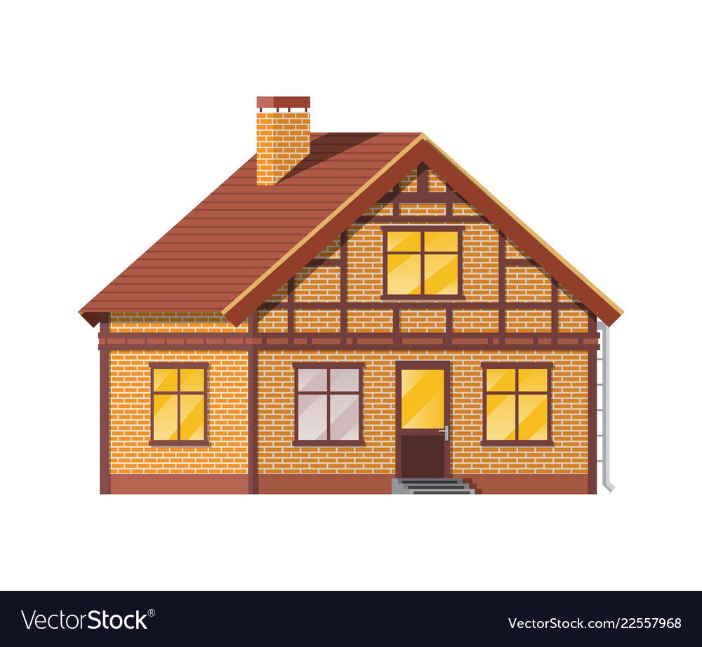 Кирпичный дом иллюстрация