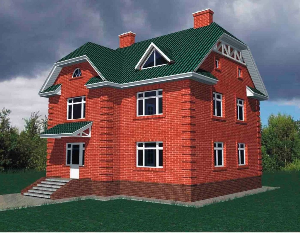 Красный кирпичный дом