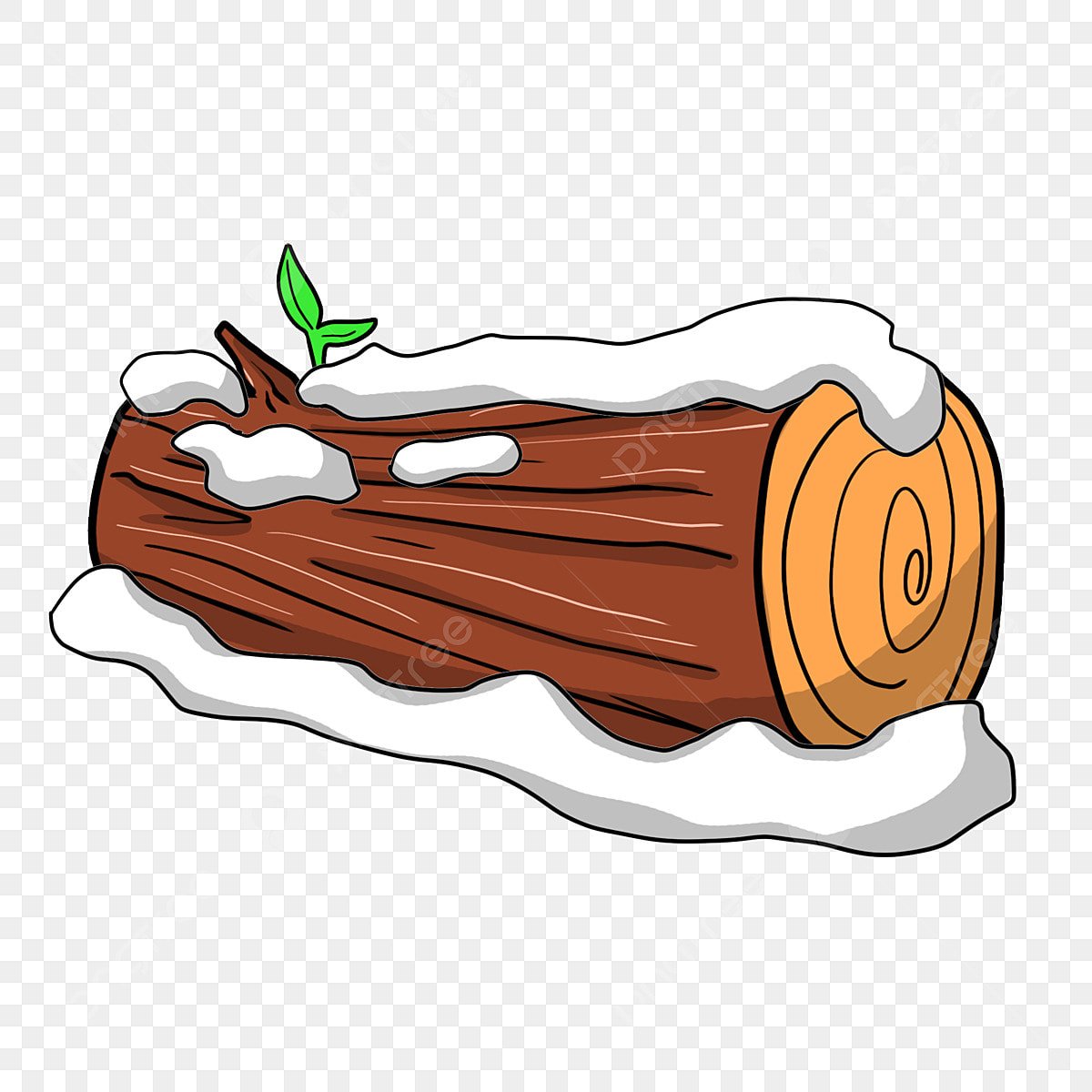 Полено в снегу вектор