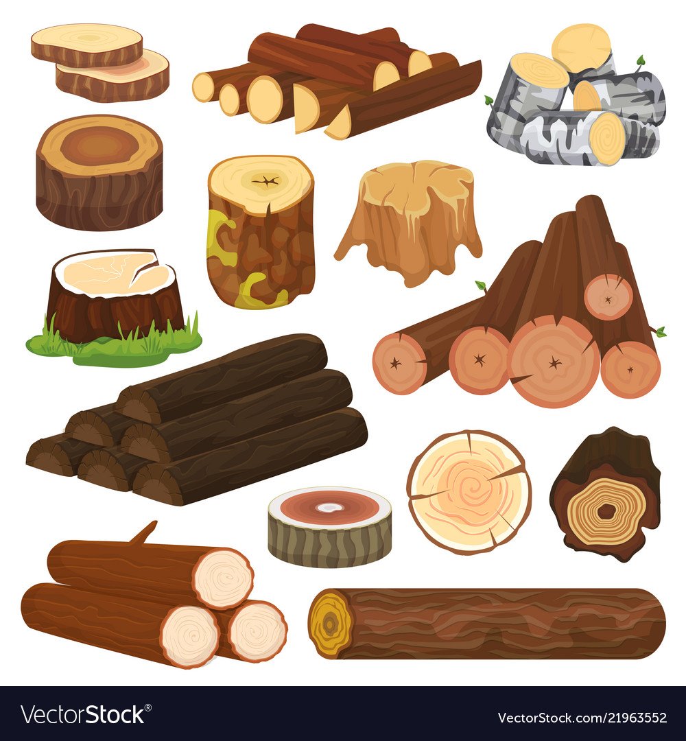 Дерево рубленое вектор