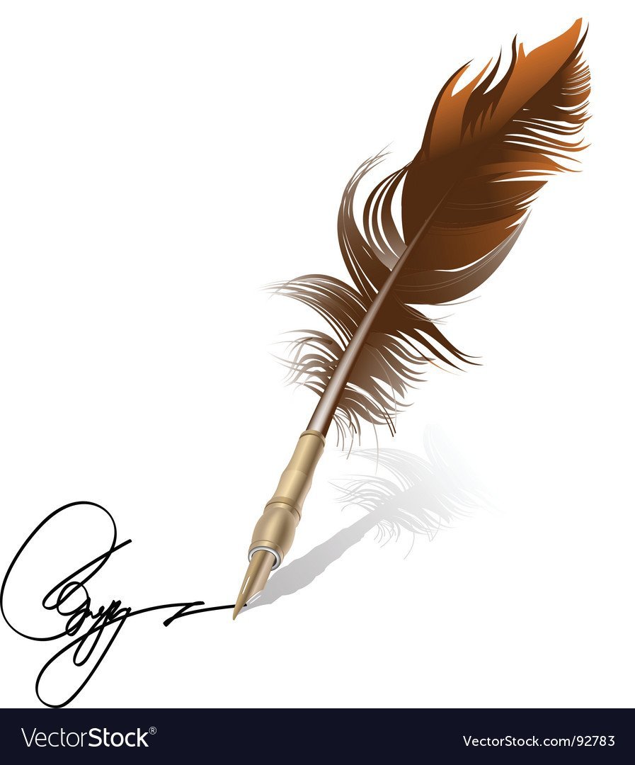Росчерк пера на прозрачном фоне