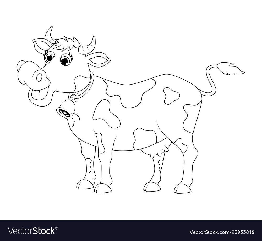 Белая корова с пятнами на белом фоне