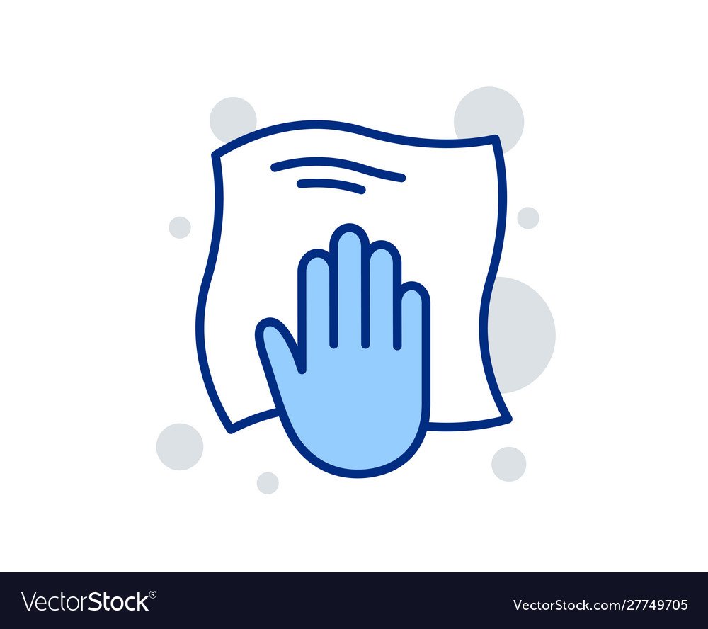 Значок рука с тряпкой