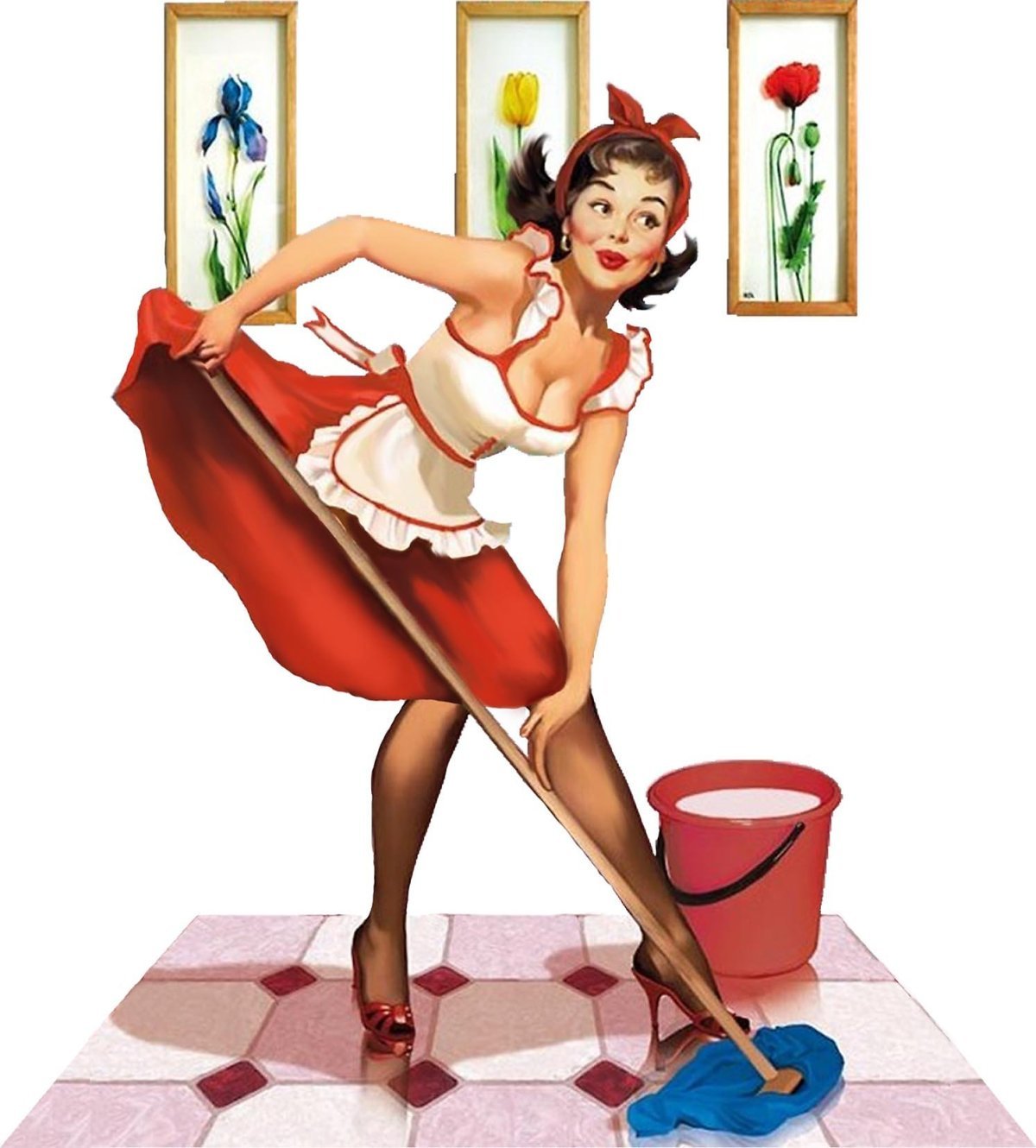 Девушка хозяйка в доме