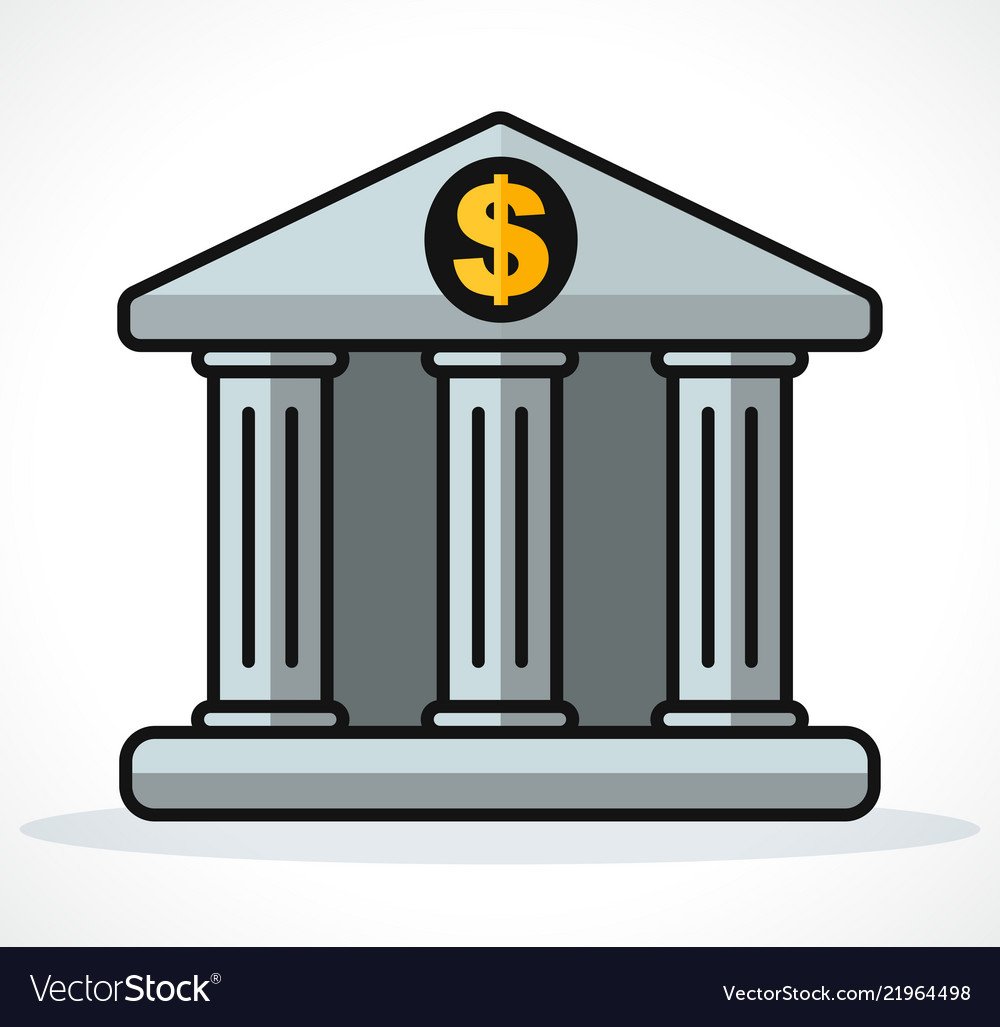 Здание банка на белом фоне