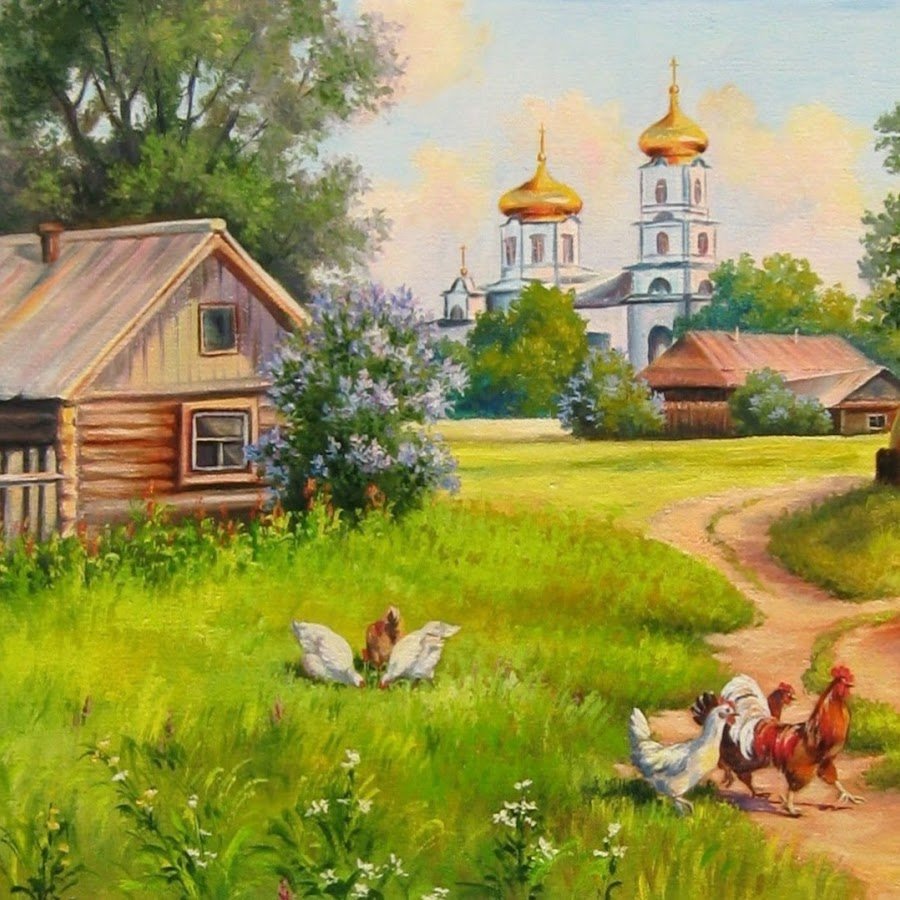 Сельский пейзаж с Церковью