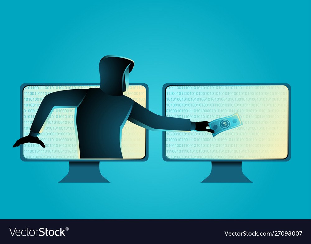 Мошенники в интернете, картинки синий фон