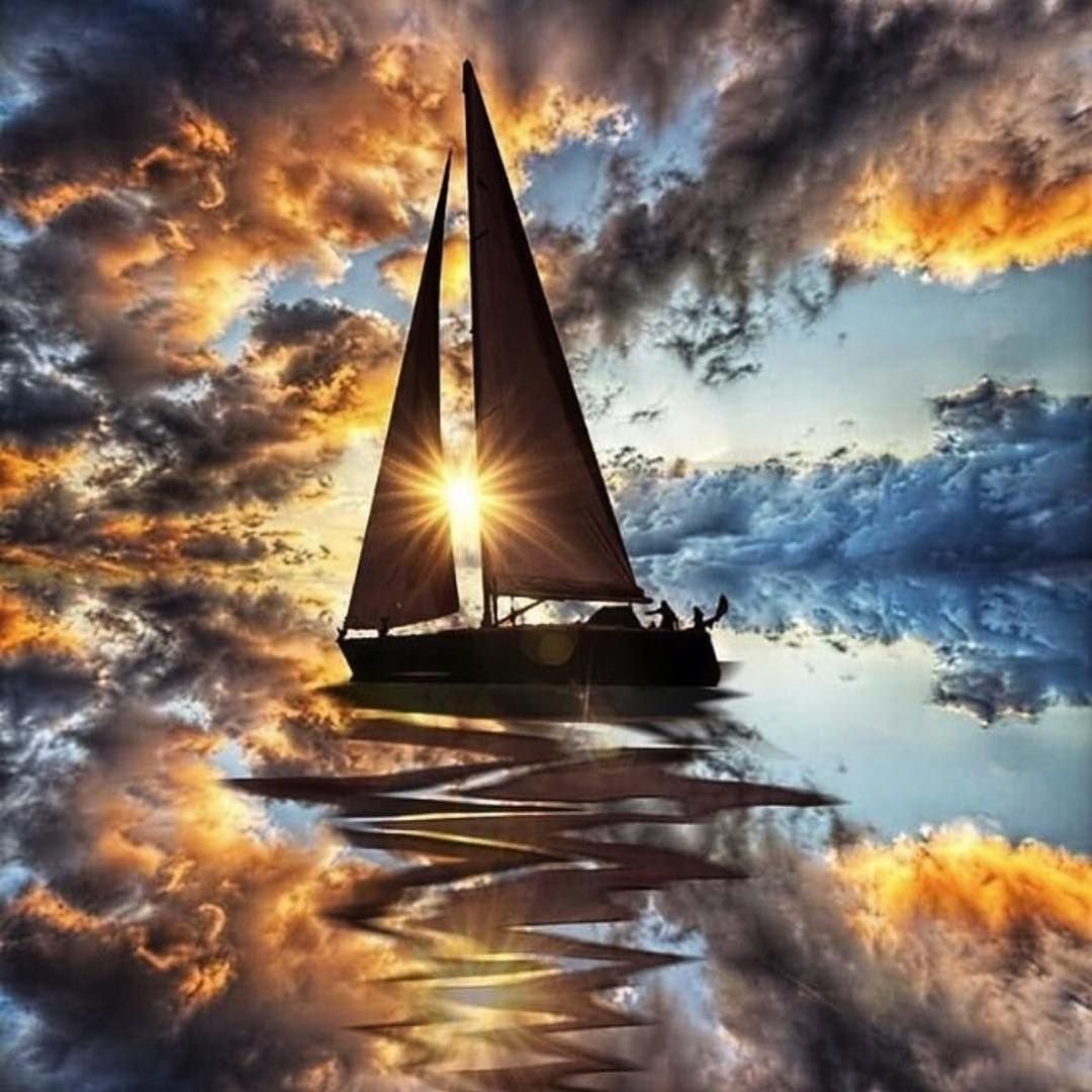 Картина по номерам корабль на рассвете схема