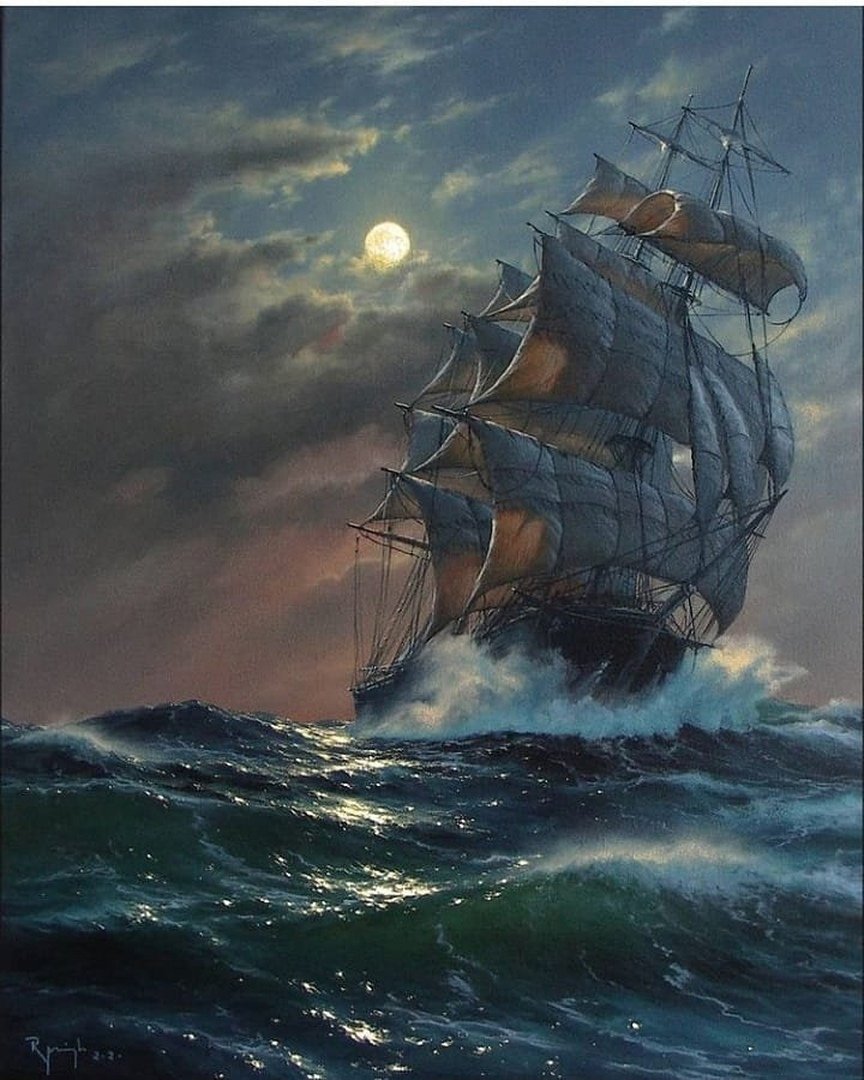 Тату корабль Летучий голландец