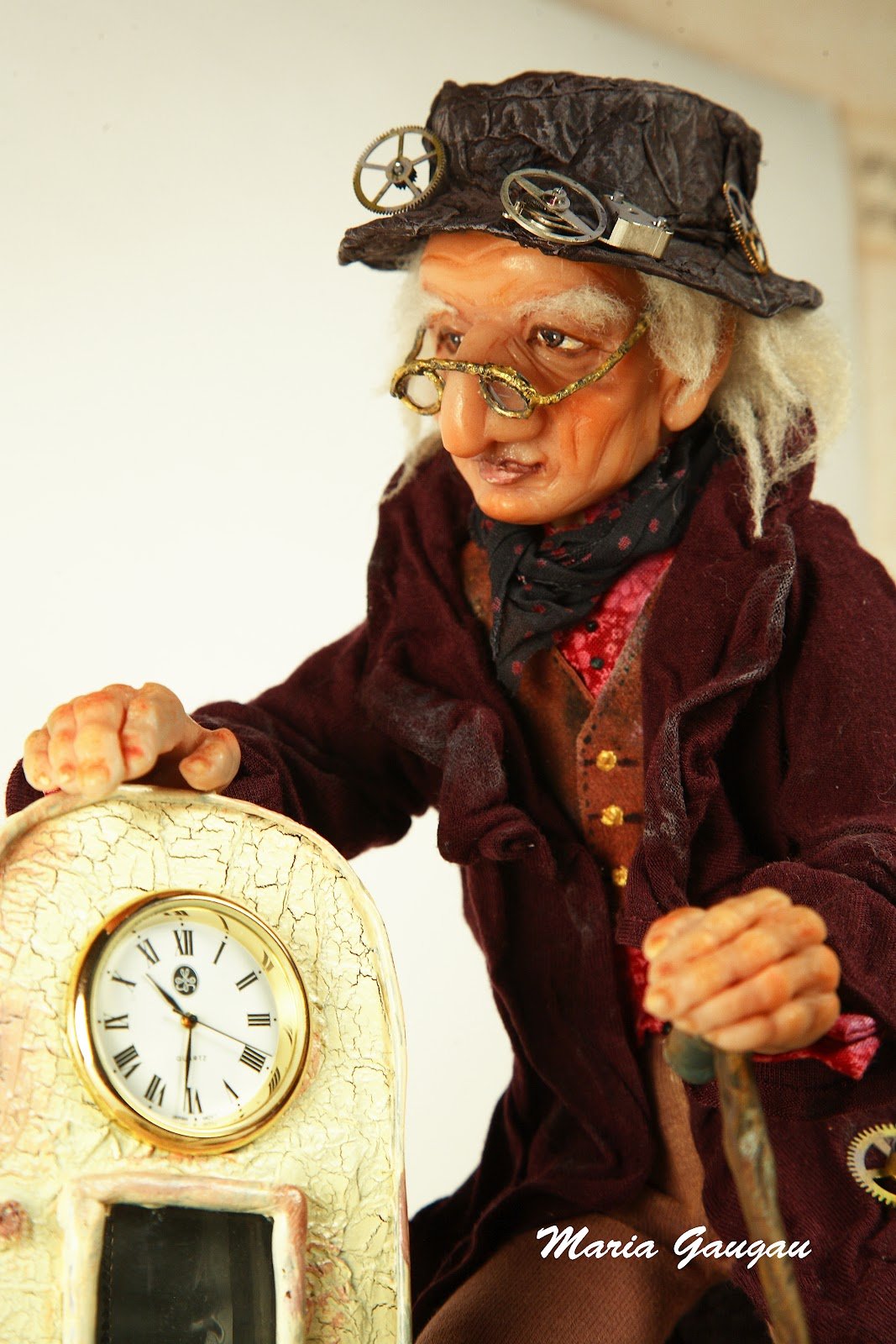 Часовщик и часы вектор