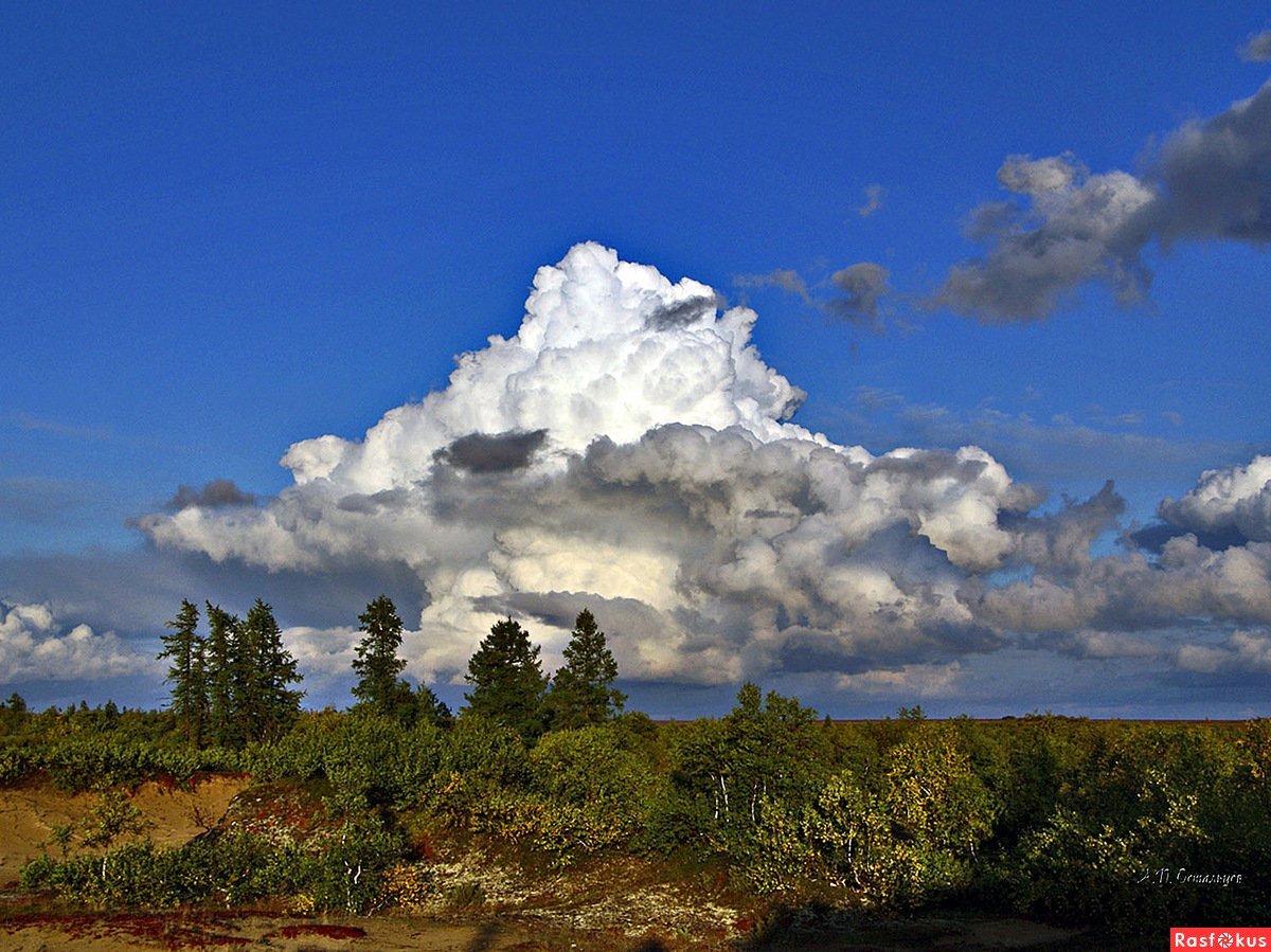 Кучевые облака пейзаж