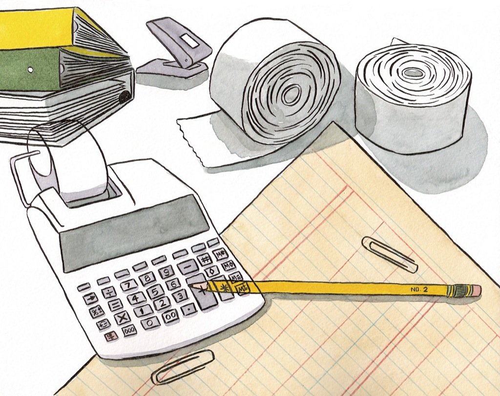 Калькулятор на столе