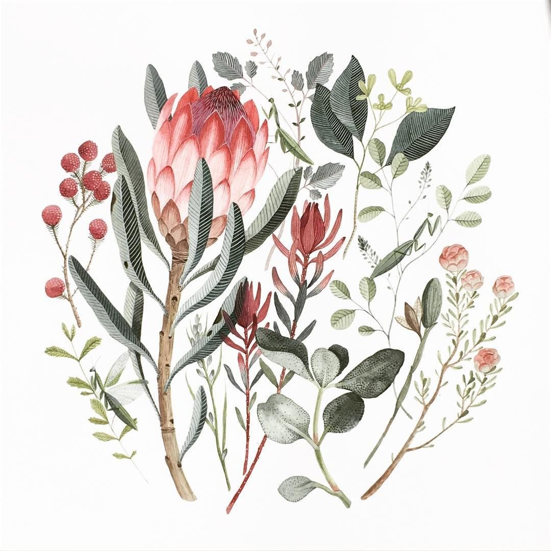 Акварель ботаника Прованс