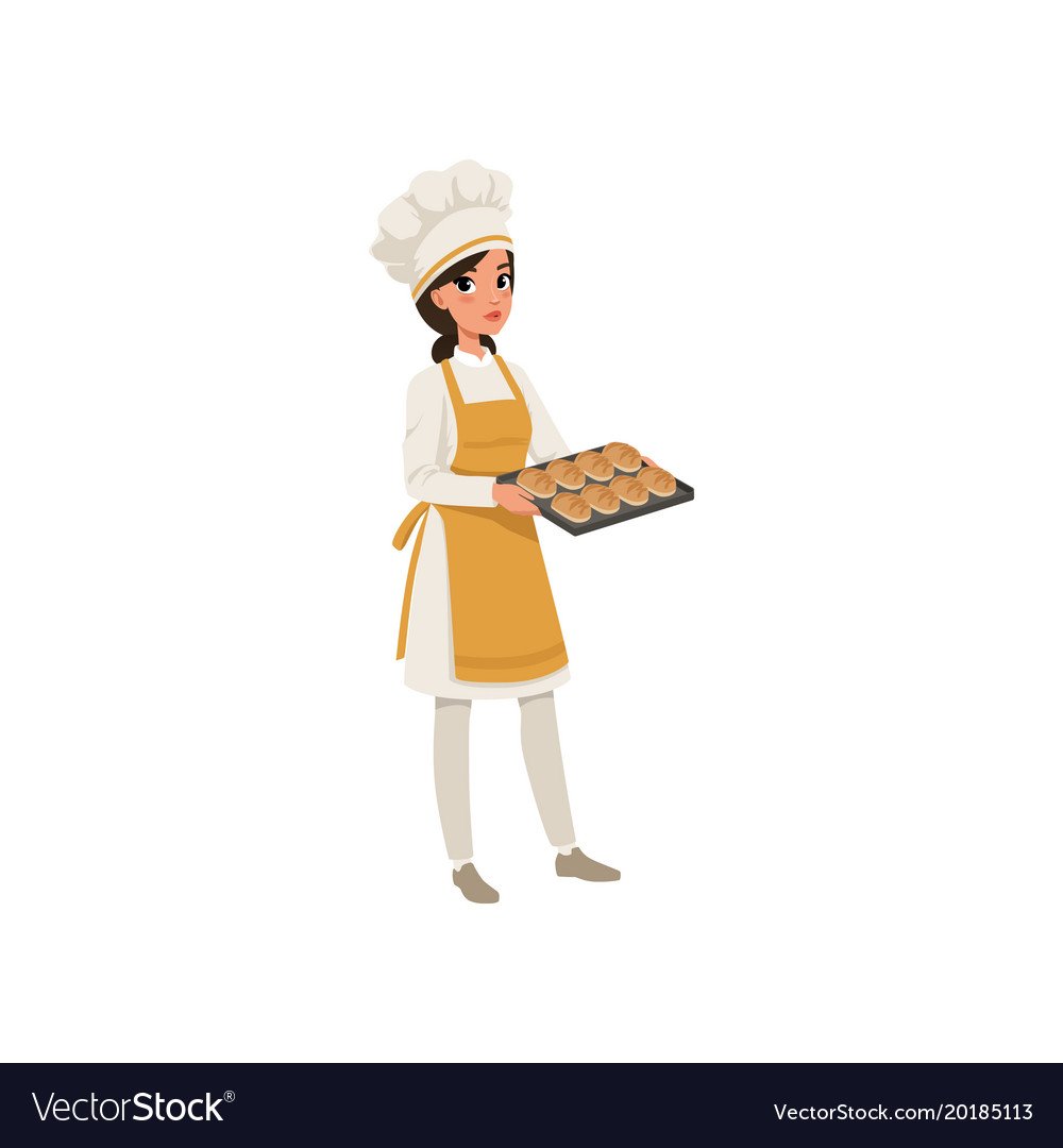 Рисунок пекарь в белом фоне